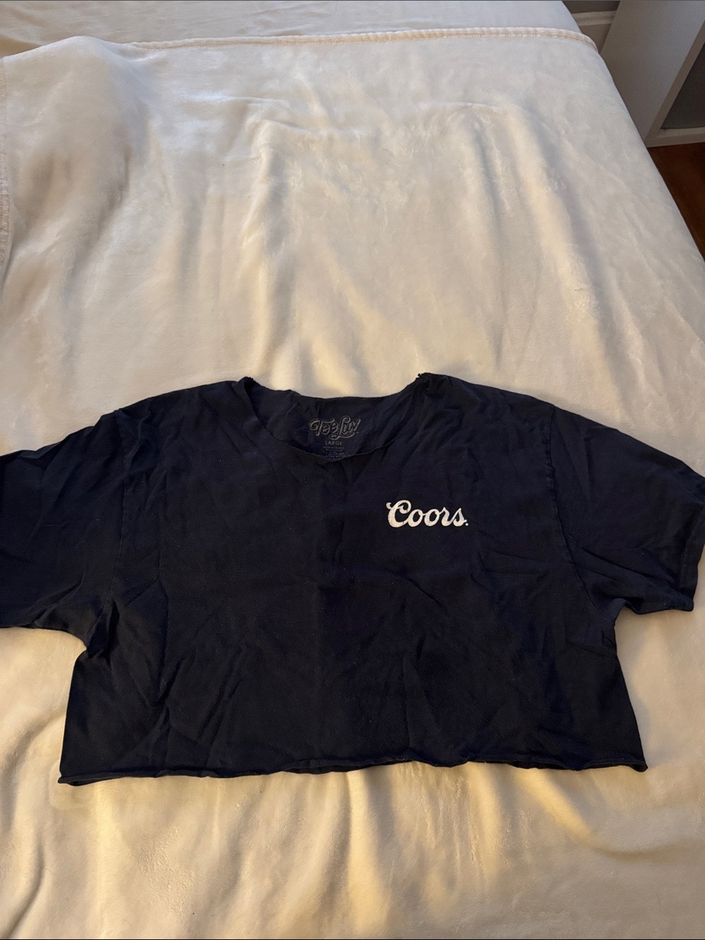 Navy Blue Cropped Coors tee